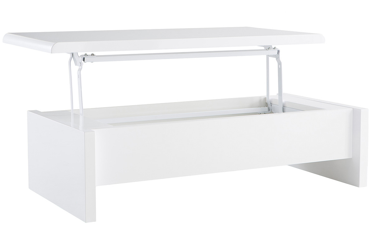 Mesa de sal&oacute;n de dise&ntilde;o lacada blanca LOLA