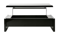 Mesa de sal&oacute;n de dise&ntilde;o lacada negra LOLA