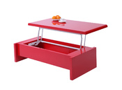 Mesa de sal&oacute;n de dise&ntilde;o lacada roja LOLA