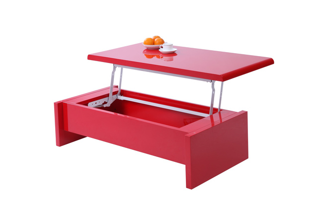 Mesa de sal&oacute;n de dise&ntilde;o lacada roja LOLA