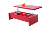 Mesa de sal&oacute;n de dise&ntilde;o lacada roja LOLA