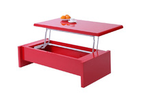 Mesa de sal&oacute;n de dise&ntilde;o lacada roja LOLA