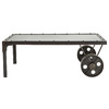 Mesa de sal&oacute;n estilo industrial de metal CHARIOT