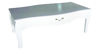 Mesa de sal&oacute;n LOUISA 1 caj&oacute;n � color blanco