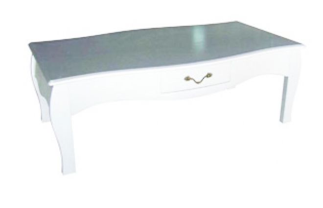 Mesa de sal&oacute;n LOUISA 1 caj&oacute;n � color blanco