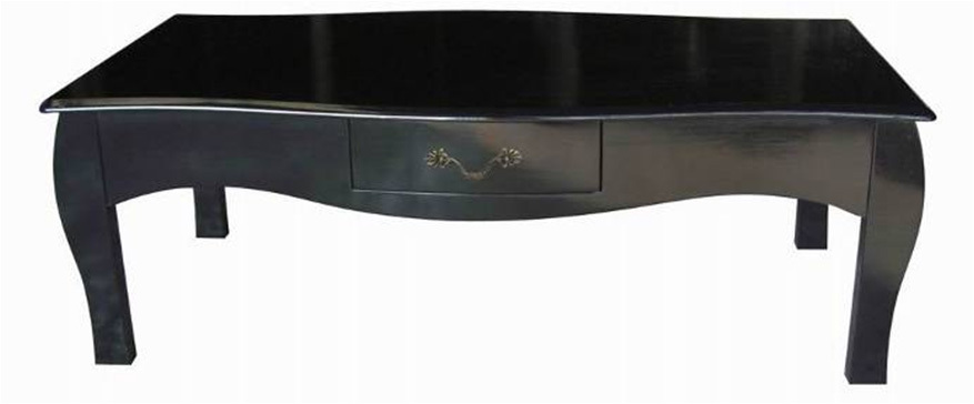 Mesa de sal&oacute;n LOUISA 1 caj&oacute;n � color negro