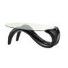 Mesa de sal&oacute;n moderna de color negro MERYL  con encimera de cristal templado image pub1