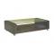 Mesa de sal&oacute;n moderna ULISSE de color weng&eacute; y de cristal templado 