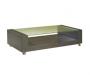 Mesa de sal&oacute;n moderna ULISSE de color weng&eacute; y de cristal templado 