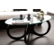 Mesa de sal&oacute;n negra de cristal  BUTTERFLY