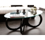 Mesa de sal&oacute;n negra de cristal  BUTTERFLY