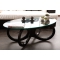 Mesa de sal&oacute;n negra de cristal  BUTTERFLY