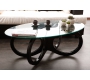 Mesa de sal&oacute;n negra de cristal  BUTTERFLY