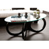 Mesa de sal&oacute;n negra de cristal  BUTTERFLY