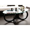 Mesa de sal&oacute;n negra de cristal  BUTTERFLY