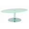 Mesa de sal&oacute;n  ovalada moderna JANIS de inox y cristal templado