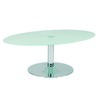 Mesa de sal&oacute;n  ovalada moderna JANIS de inox y cristal templado image pub1
