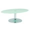 Mesa de sal&oacute;n  ovalada moderna JANIS de inox y cristal templado