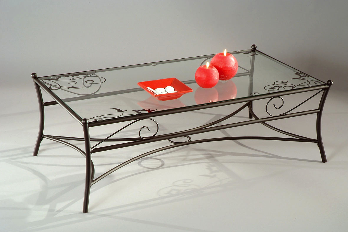 Mesa de sal&oacute;n rectangular / FLORENCE de acero y de cristal templado