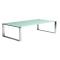 Mesa de sal&oacute;n rectangular moderna INOLA de inox y cristal templado 