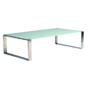Mesa de sal&oacute;n rectangular moderna INOLA de inox y cristal templado  image pub1