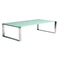 Mesa de sal&oacute;n rectangular moderna INOLA de inox y cristal templado 