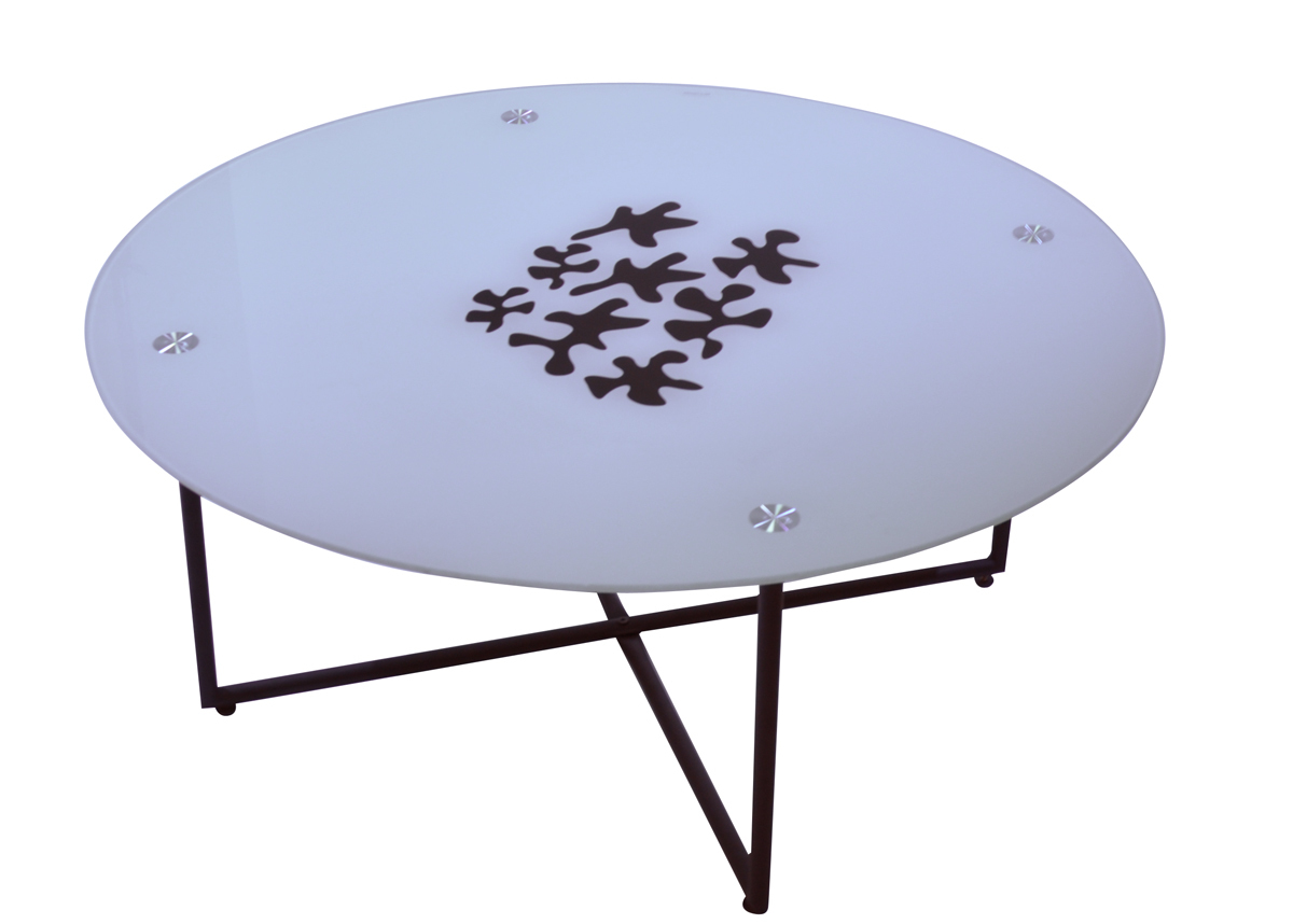 Mesa de sal&oacute;n redonda FLOWER � color blanco