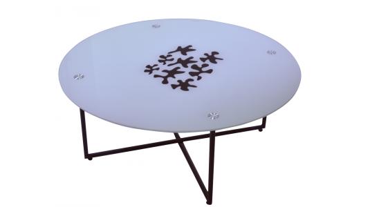Mesa de sal&oacute;n redonda FLOWER � color blanco image 1