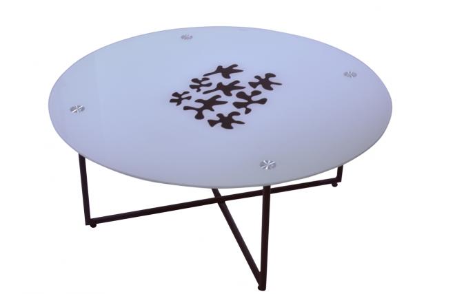 Mesa de sal&oacute;n redonda FLOWER � color blanco