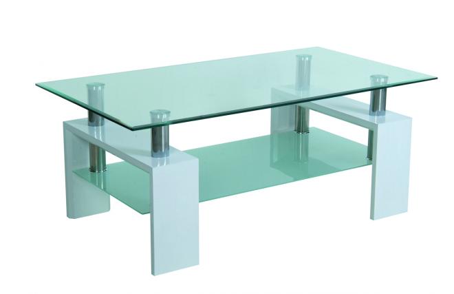 Mesa de sal&oacute;n TELMA moderna rectangular de color blanco 