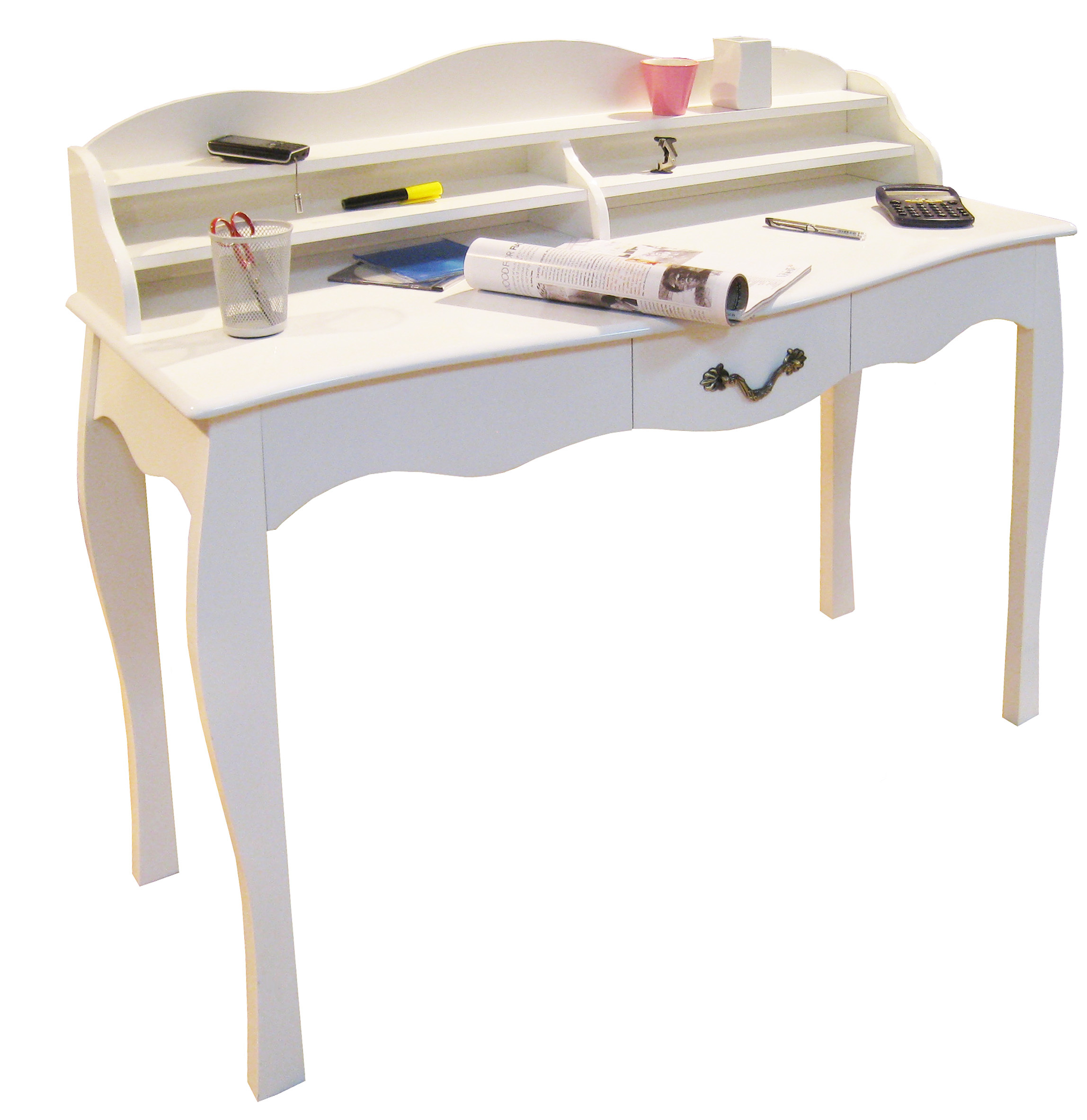 Mesa despacho / consola 1 caj&oacute;n LOUISA � color blanco
