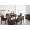 Mesa Layton-de roble de color light cappuccino- Encimera de cristal rojo