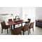 Mesa Layton-de roble de color light cappuccino- Encimera de cristal rojo