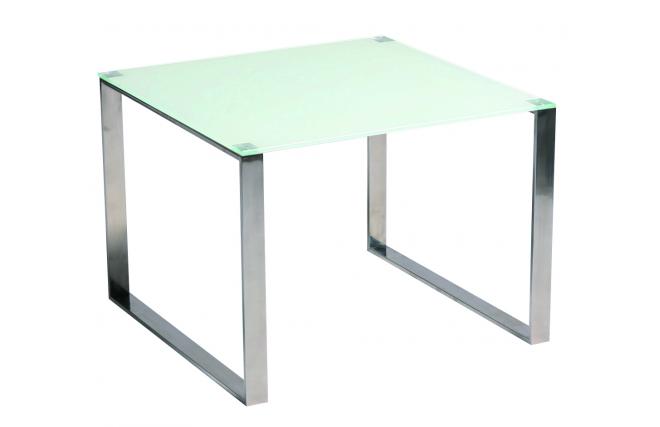 Mesa  moderna INOLA de inox y cristal templado 