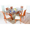 Mesa NICOLAS con encimera de cristal color cerezo