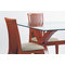 Mesa NICOLAS con encimera de cristal color cerezo