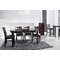 Mesa Redonda extensible SARA- roble de color weng&eacute;- encimera de cristal rojo