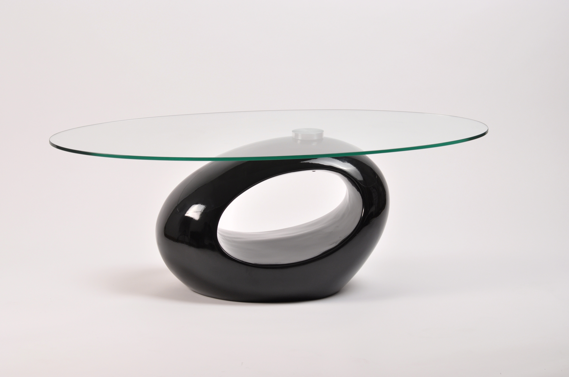 Mesade sal&oacute;n RONDELLA de cristal y ABS � color negro