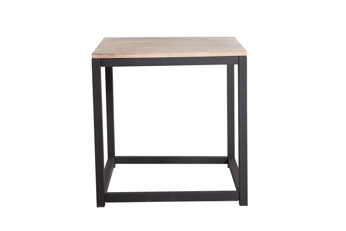 Mesita industrial de madera y metal FACTORY