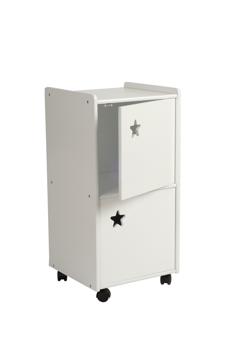 Mueble almacenaje para ni&ntilde;os 2 puertas blanco ESTRELLA