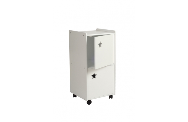 Mueble almacenaje para ni&ntilde;os 2 puertas blanco ESTRELLA