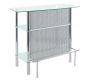 Mueble / barra ACAPULCO de acero cromado y cristal templado 