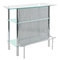Mueble / barra ACAPULCO de acero cromado y cristal templado 