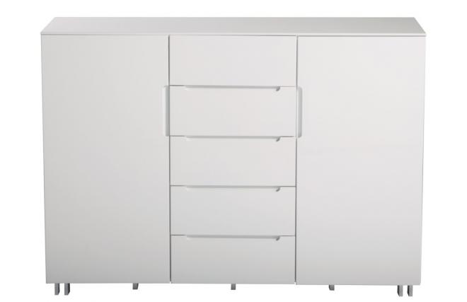 Mueble blanco NEW YORK de 2 puertas y de 5 cajones 