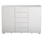 Mueble blanco NEW YORK de 2 puertas y de 5 cajones 