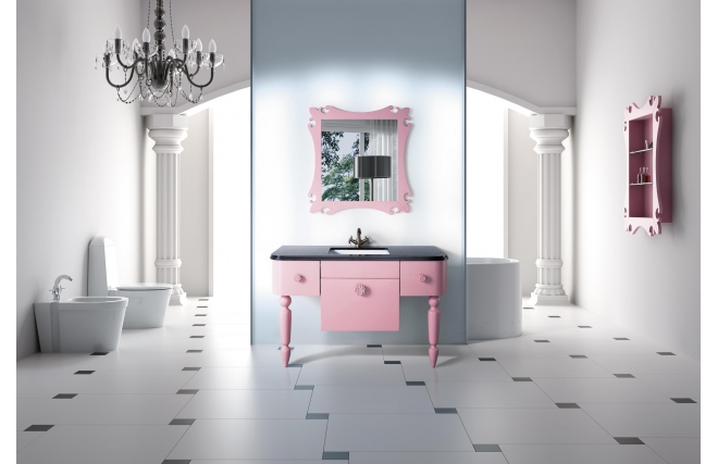 Mueble de ba&ntilde;o: lavabo, armario y espejo VICKY