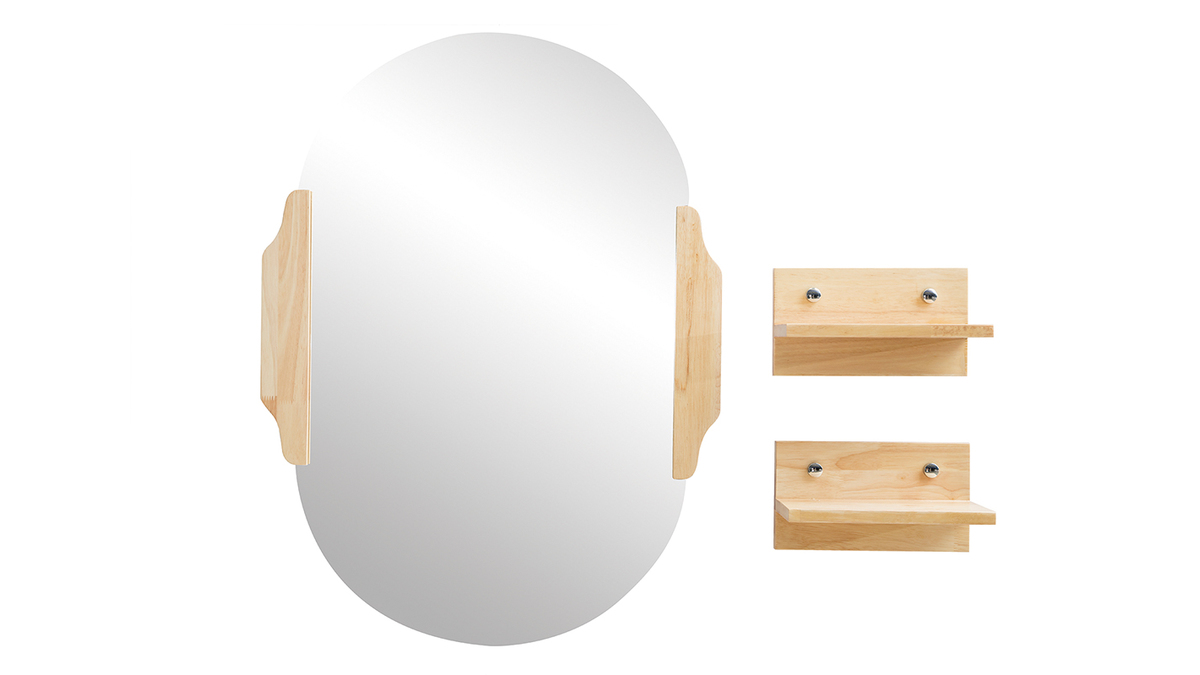 Mueble de bao: lavabo, mueble, estantera y espejo NIVAN