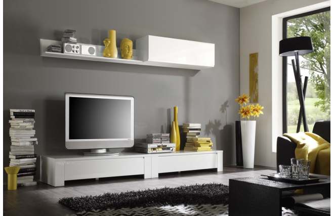 Mueble de pared ERIA horizontal o vertical blanco lacado - Miliboo