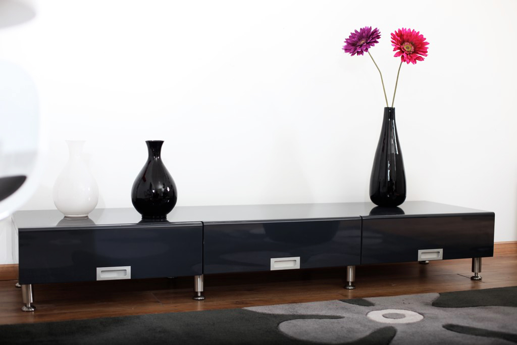 Mueble de tele lacado gris BROOKLIN