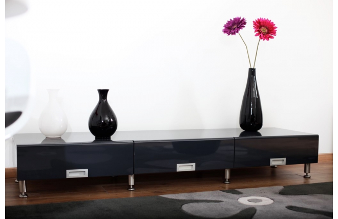 Mueble de tele lacado gris BROOKLIN